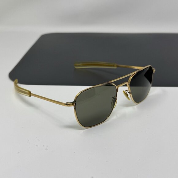 American Optical AO 5 1/2 Gold 1/10 12K GF Vintage Aviator Sunglasses Pilot CN91 - Picture 9 of 16